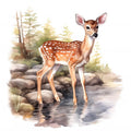 C400#Cute Deer Wall Sticker Kids Room Background Home Decoration Mural Living Room Wallpaper Funny Decal