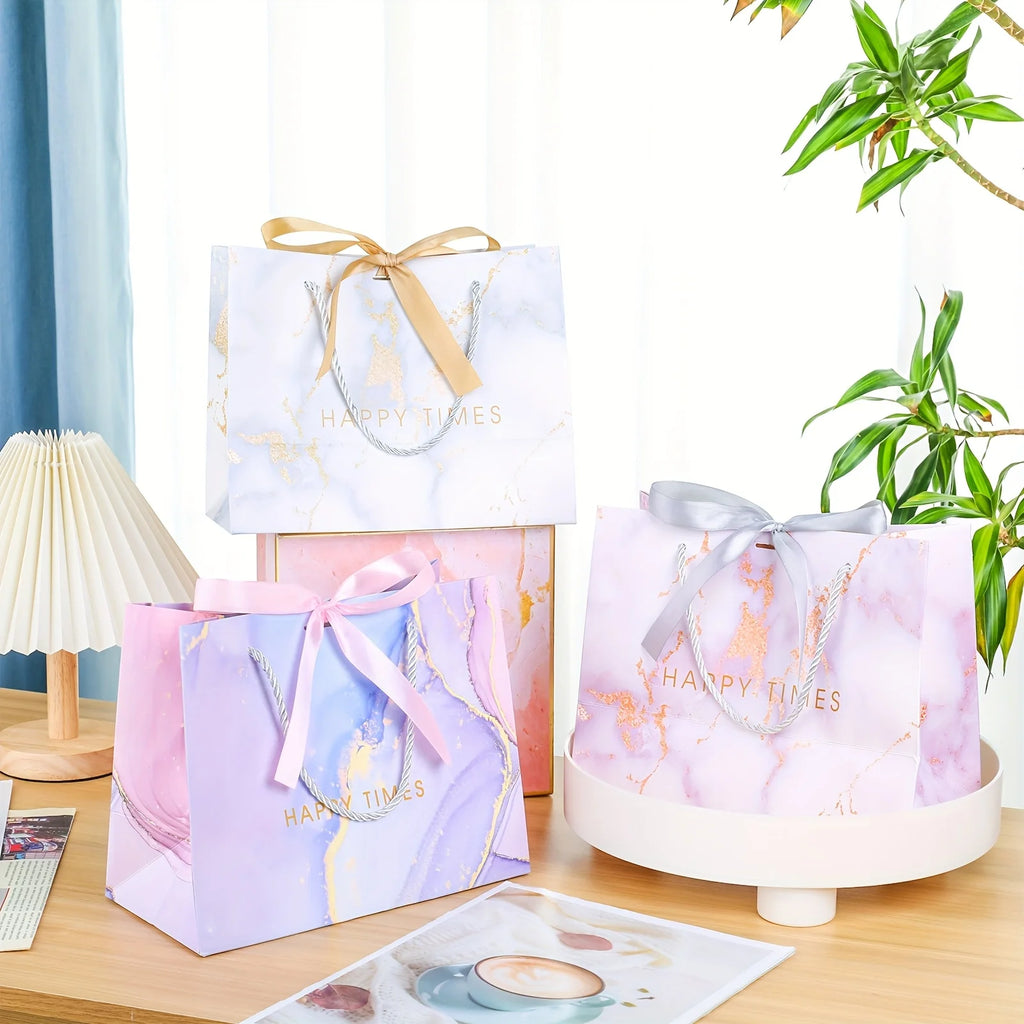 3 pieces Gift Bag, Presents Gift Bags with Ribbon Gift Bags Medium Birthday Gift Bag for Presents For Christmas and Halloween