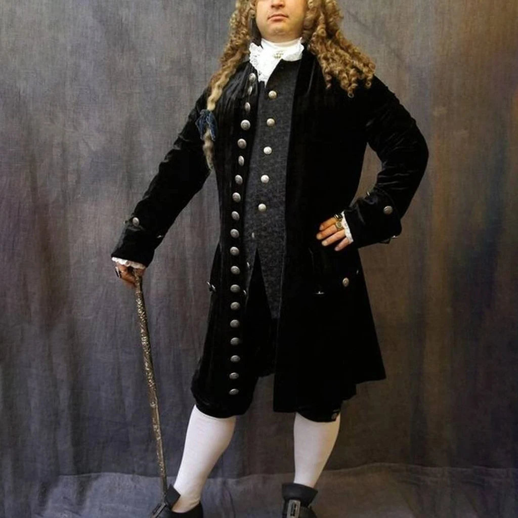Men's Rococo Baroque Costume Velvet Frock Outfits Victorian Royal Court King Suit Vintage Historical Theater Costume Custom Made