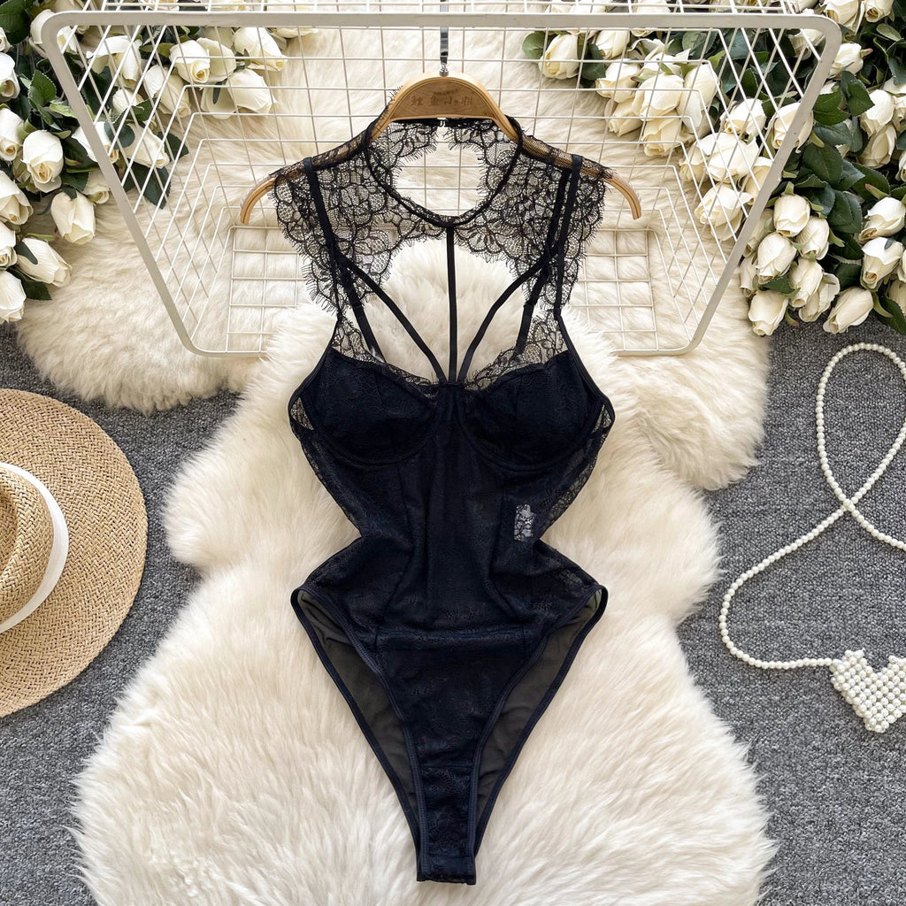 Summer Women Hot Girl Camis Jumpsuit Tank Top Mesh Lace Hollow Out Slim Fit Crop Top for Stylish and Sexy Look