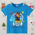 Paw Patrol Blue T-shirts for Boys Anime Cartoon Cute Birthday Clothing Children Summer Fashion Short Sleeved Shirt Kids Clothes