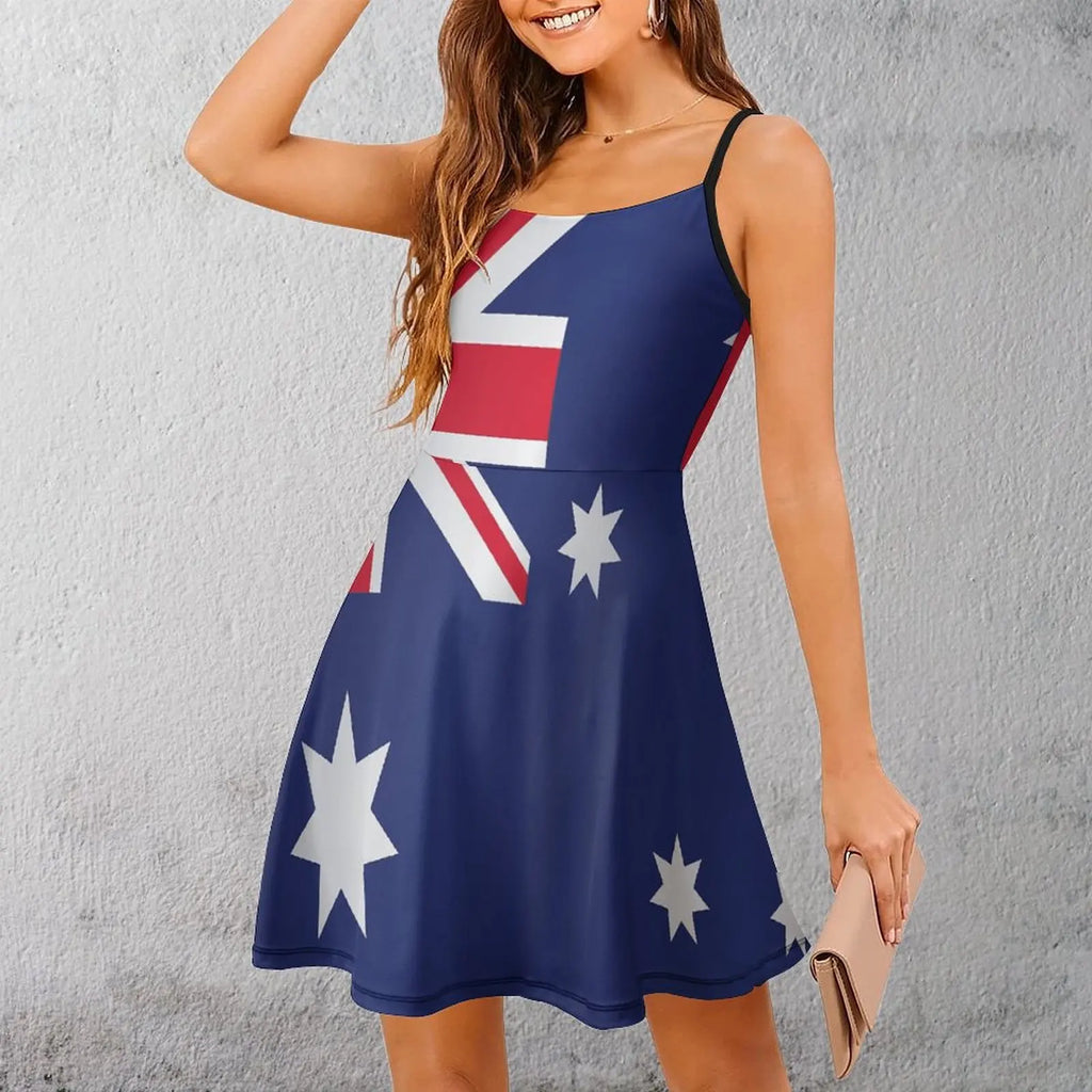 Sexy Woman's Clothing Dresses Australia Flag Women's Sling Dress Classic  Vacations Sarcastic