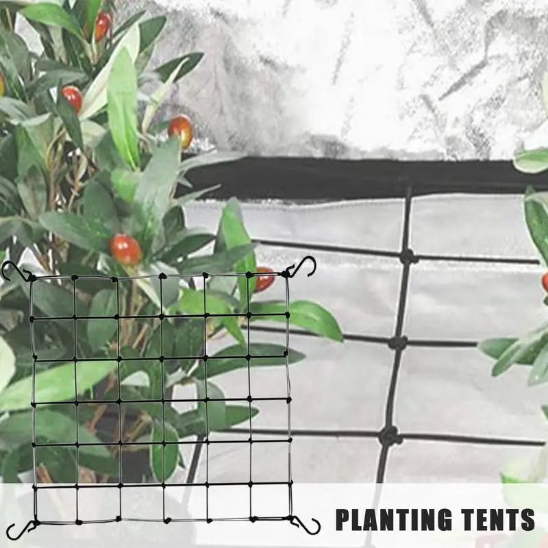 Trellis Net for Grow Tent Elastic Hydroponics Support Plant Net with Hooks Growing Net 44 Inch Grid Heavy-Duty Construction