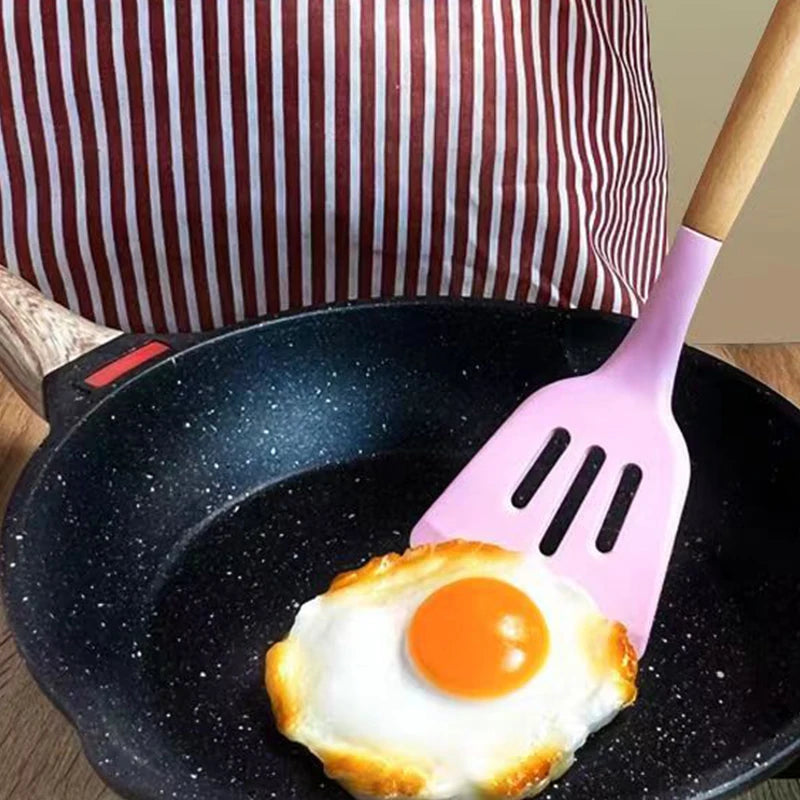 Silicone Turners Gadgets Spatula Egg Fish Frying Pan Scoop Fried Shovel Slotted Turners Kitchen Tools Cooking Utensils Kitchen a