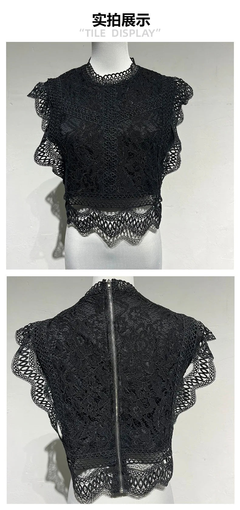 Summer Sexy Lace Hollowing Out Top Woman's Fashion Solid Color O-neck Sleeveless Blouses Ladies Foreign Styl Versatile Shirts