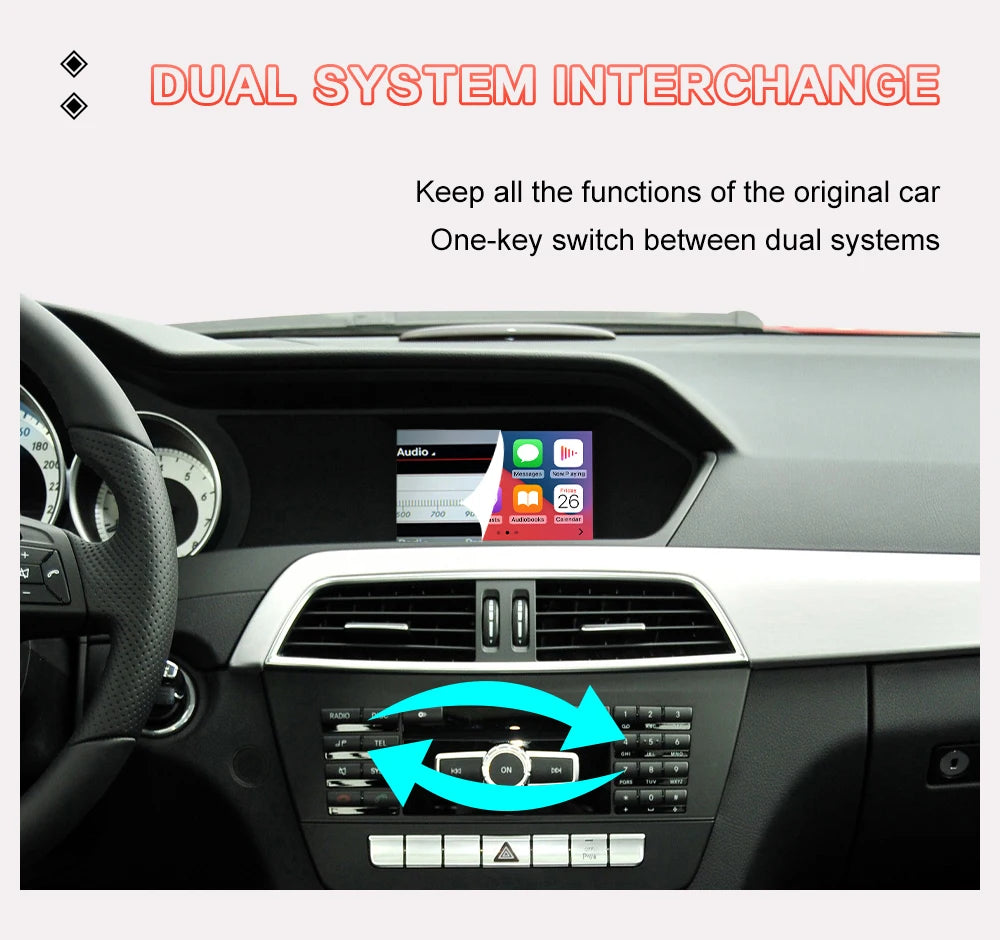 Wireless Carplay Becker Module For Mercedes Benz Class C W204 C204 S204 NTG 4.5 Support Android Auto Mirroring GPS Navigation