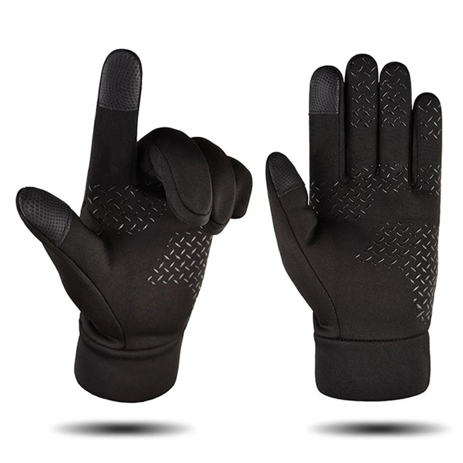 Winter Men Gloves  Windproof Waterproof Brushed Gloves For Outdoor Sports Activities Skiing Black Winter Men Gloves