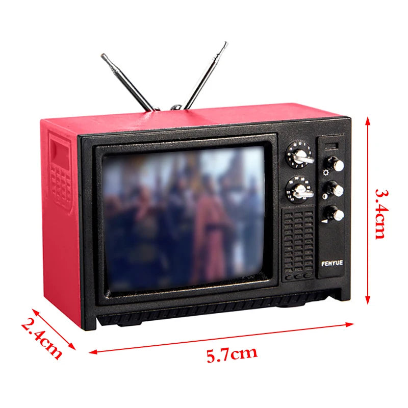 Dollhouse Audio TV Ornament in 1/12 Scale, Miniature Living Room Decor for Doll’s House, Micro Scene Toys