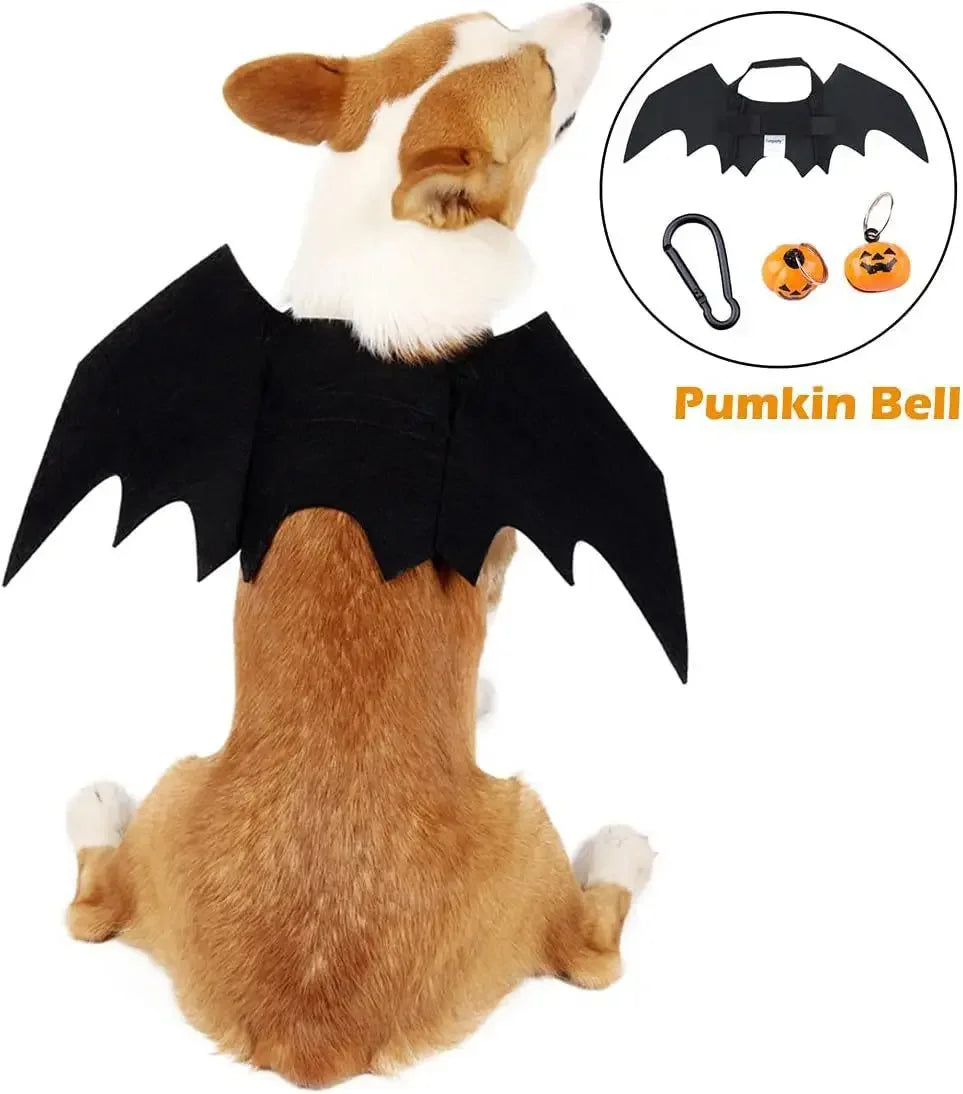 Halloween Pet Costumes, Bat Wings, Bell Models, Dog and Cat Role-playing, Felt Costumes, Clothing Supplies