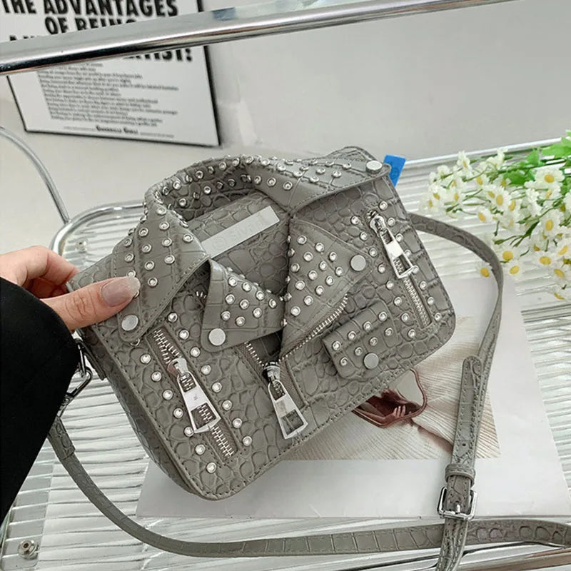 Fashion Jacket Design Crossbody Bag Rivet Clothes Shape Women Handbag Purse Brand Designer Lady Shoulder Bags Luxury Women's Bag