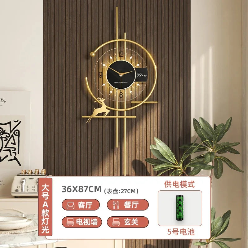 Popular Dining Room Wall Clock Minimalist Luxury Decor Silent Quartz Clock Creative Kitchen Living Room Art Home Decor