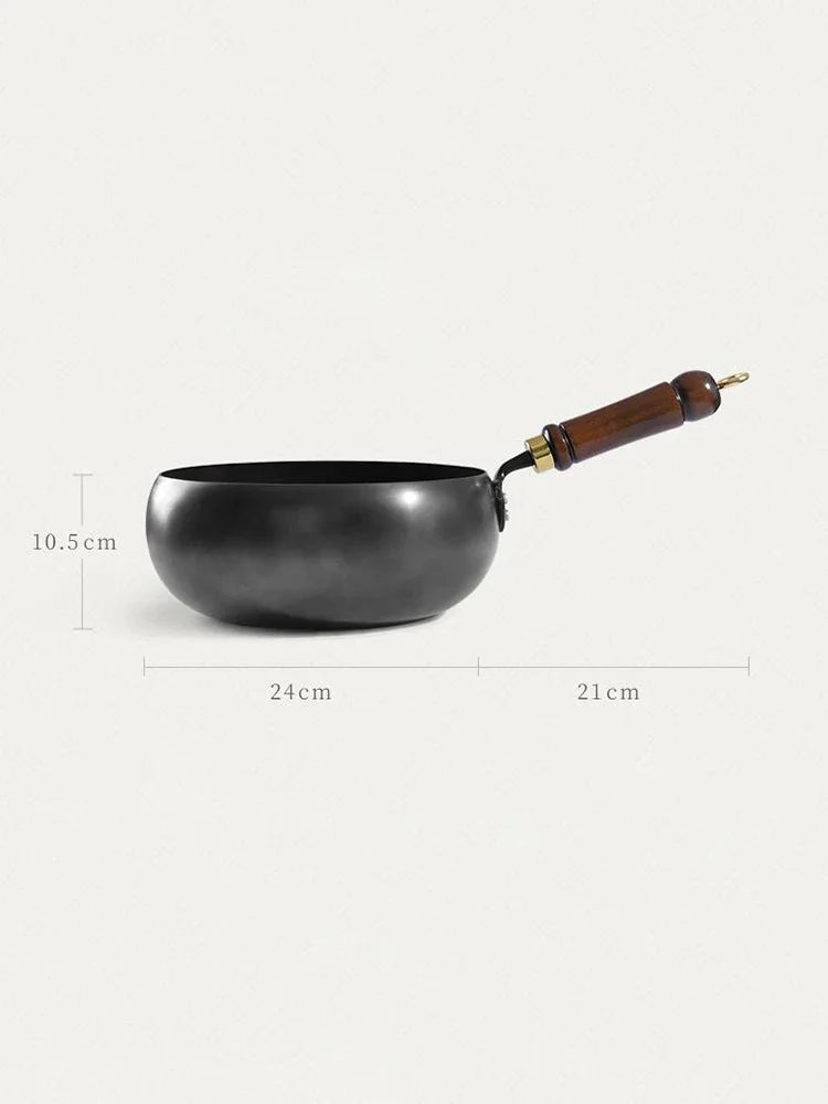 Handmade Forging Big Belly Pot Uncoated NON-STICK PAN Household Small Flat Bottom Frying Pan Kitchen Gas Stove Universal Pan
