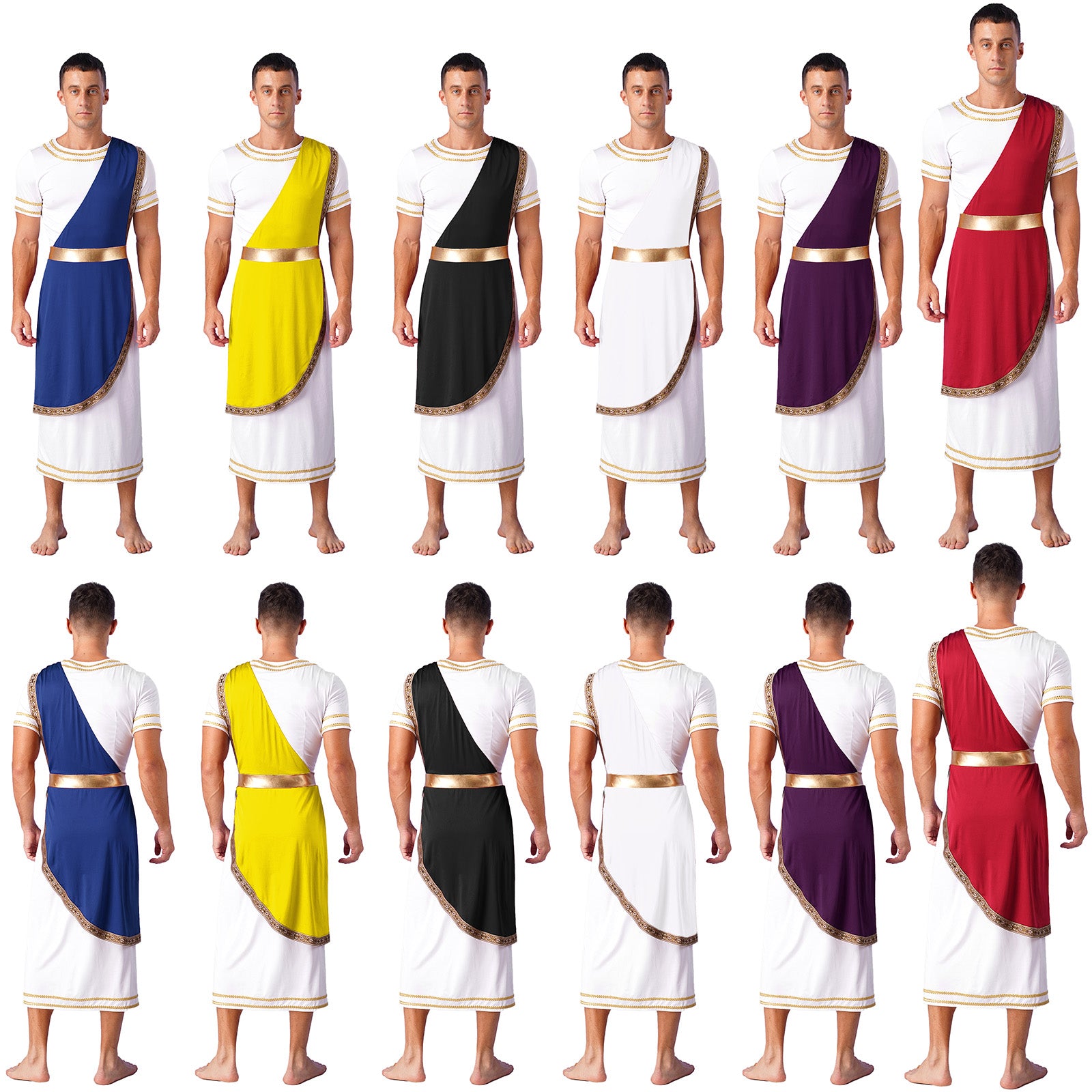 Mens Ancient Greek God Cosplay Outfit Roman Robe Costumes Ancient Greek Toga Spartan Dress Up Retro Vintage Warrior Clothing