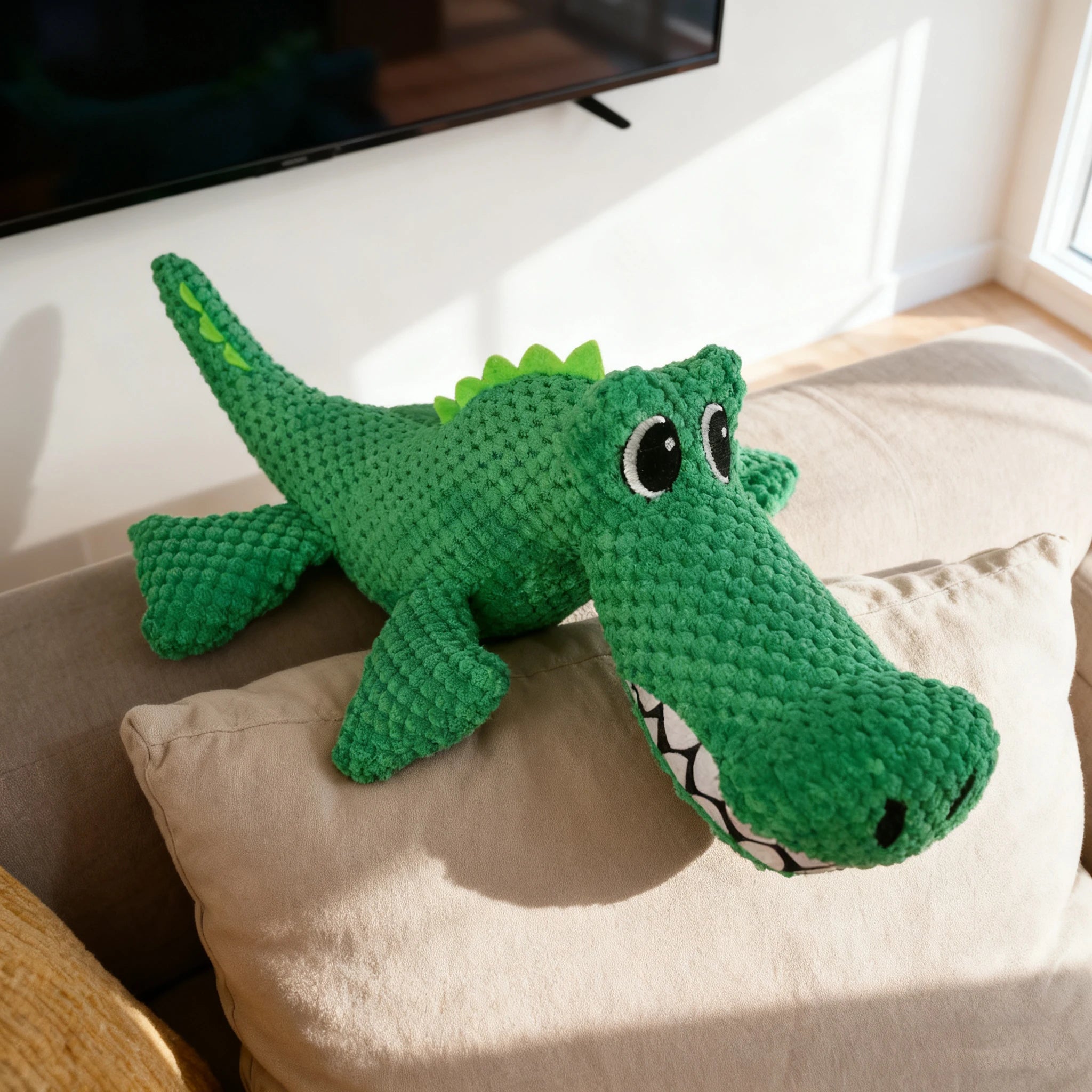 Tough Chew Dog Companion Toy, Pet Squeaky Toy, Large Dinosaur Toy, For All Breeds, Suitable for Heavy Chewers, Pet Companion Toy