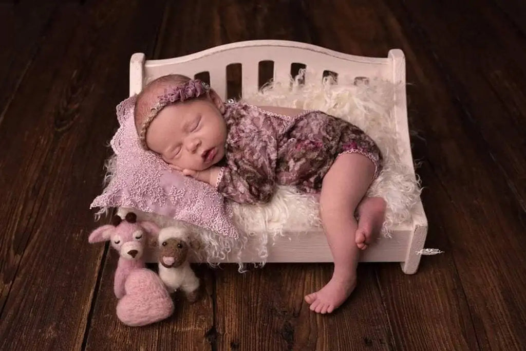 Handmade Baby Bamboo Bench Newborn Photography Props Wood Bed Infant Poses Baby Photography Prop Studio Background Props