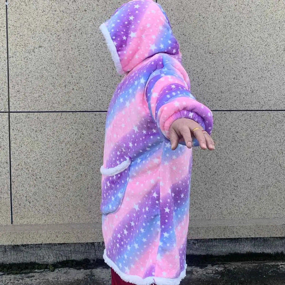 Lazy Hoodie Blanket Oversized for Women Winter Fleece Sherpa Leopard Print Sleeping Blanket Hoodies Thicken Fleece Sweatshirt