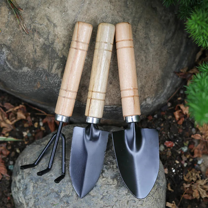 3-PC Gardening Tools Kit, Shovel Rake Cultivator for Fast Soil Loosening, Flower Bed Gardening, Efficient for Home Garden Use