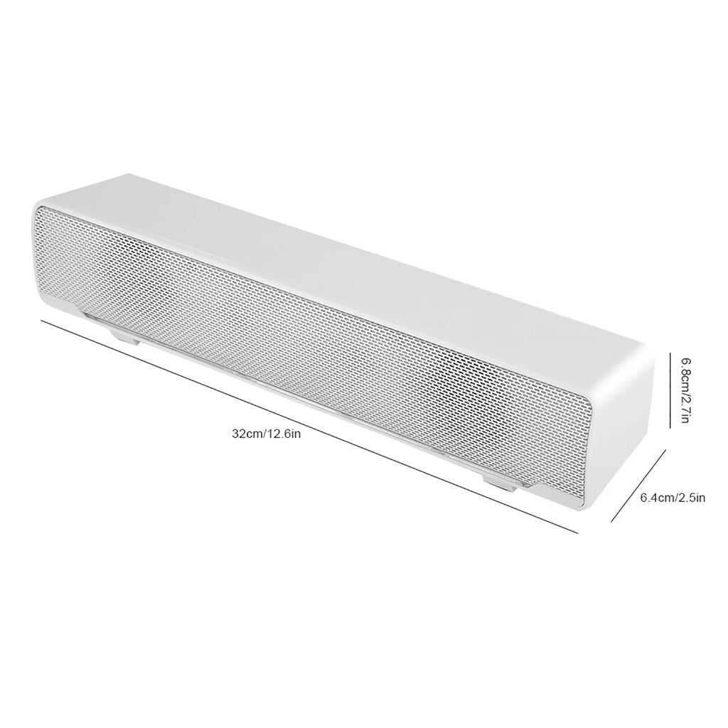 Portable Stereo Soundbar USB Wired Speaker Music Player Bass Surround Sound Box 3.5mm Input for TV PC Laptop Home Theater System
