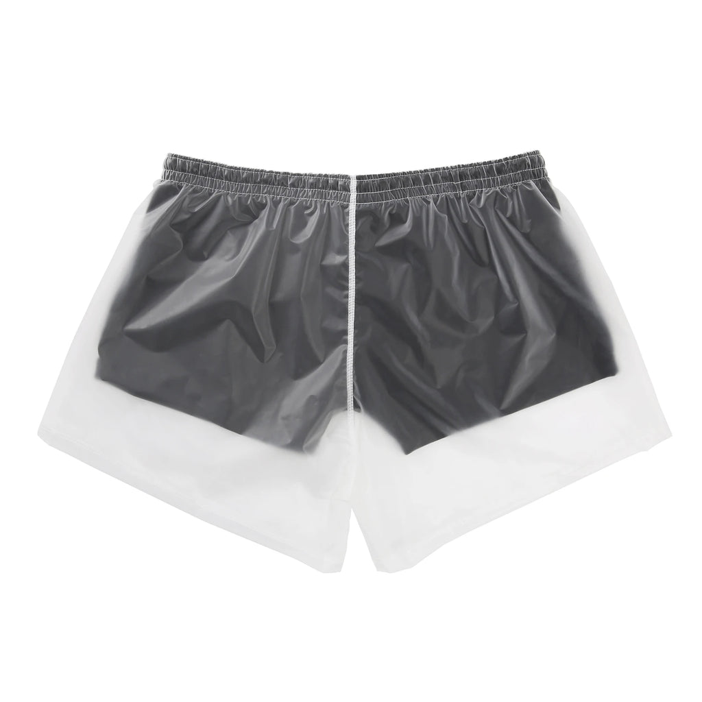 Men Beach Trunks Man Transparent Swimwear Sexy Swimming Swimsuit PVC Beachwear Shorts Boardshorts Bathing Suit Waterproof