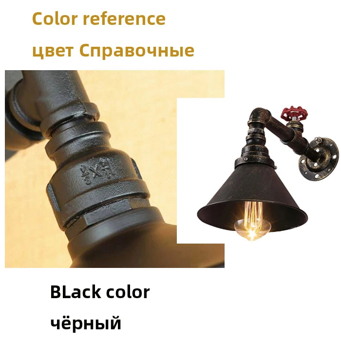 Loft Antique Industrial Aisle Bar Wall Lamp Clothes Shop Balcony Cafe Wall Light Tv Background Home Decor Water Pipe Wall Lamp