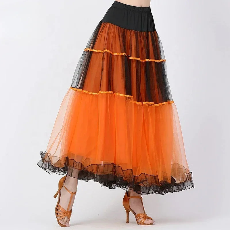 Modern Dance Costumes Fashionable Versatile Mesh Large Skirt Social Performances Dance Dresses Performance Costumes Daily Outfit