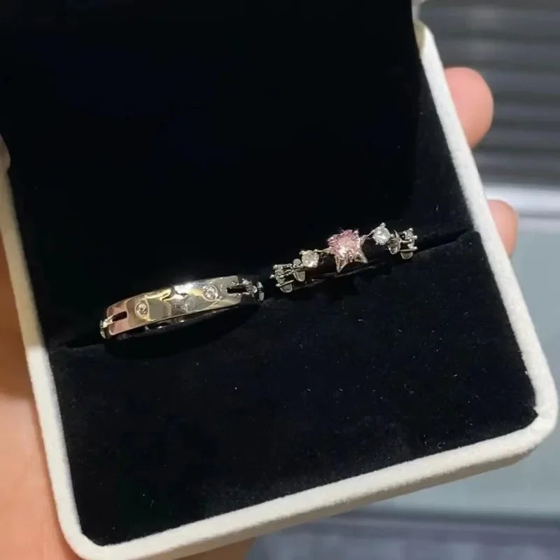 Star Couple Models Adjustable Ring Men And Women Simple Index Finger Rings Light Luxury Tide Cool Pair Of Rings Jewelry Gift
