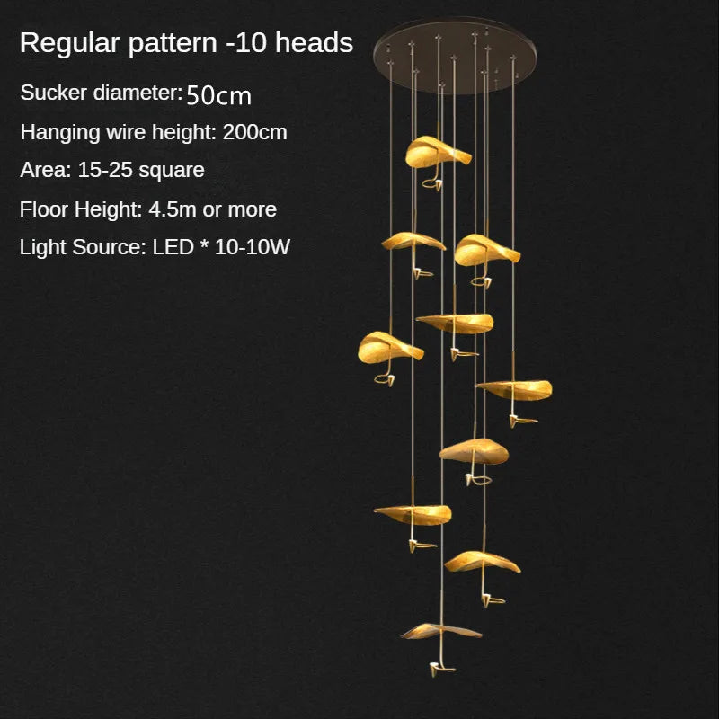 Nordic Modern LED Ceiling Chandelier for Living Dining Room Staircase Pendant Lamp Home Decor Lighting Suspension Design Fixture