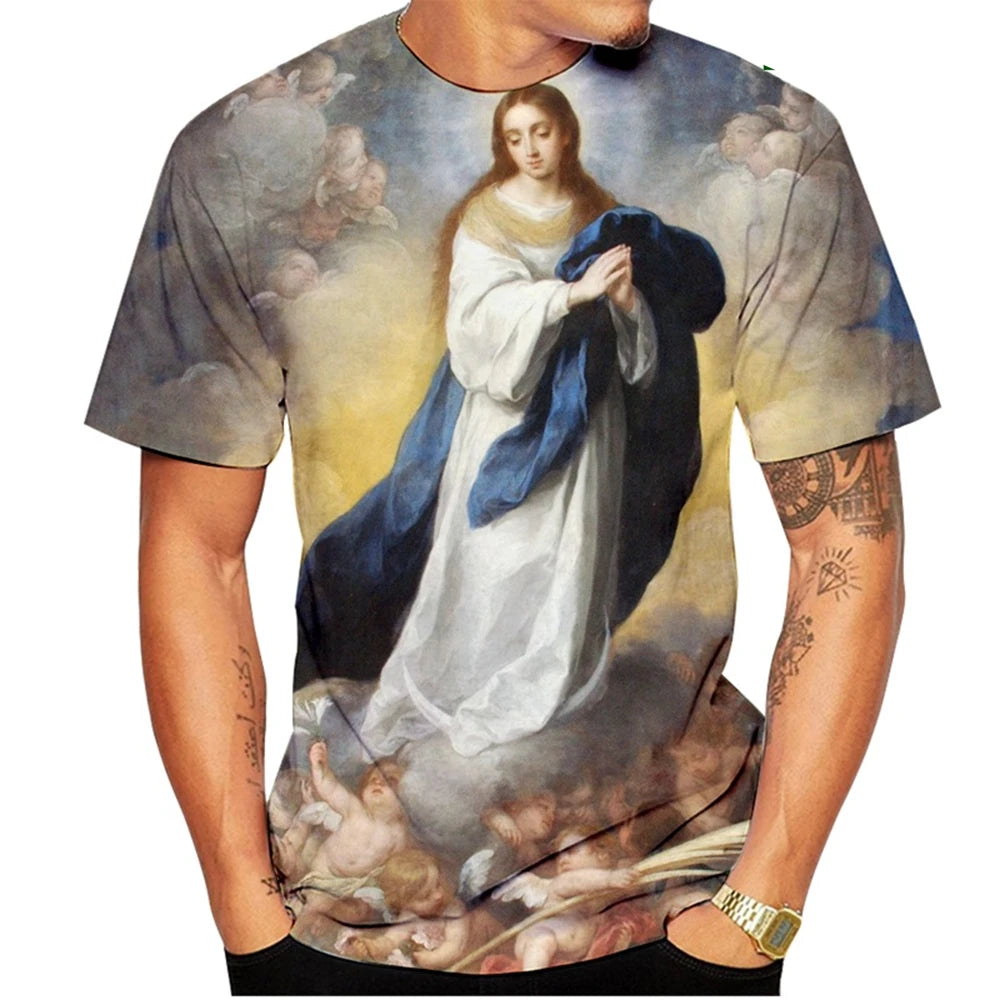 Summer Hot Selling Fashionable Santa Maria 3D Printed T-shirt Fun Men's and Women's Personalized Casual T-shirt