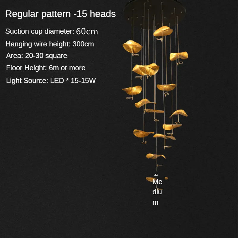 Nordic Modern LED Ceiling Chandelier for Living Dining Room Staircase Pendant Lamp Home Decor Lighting Suspension Design Fixture