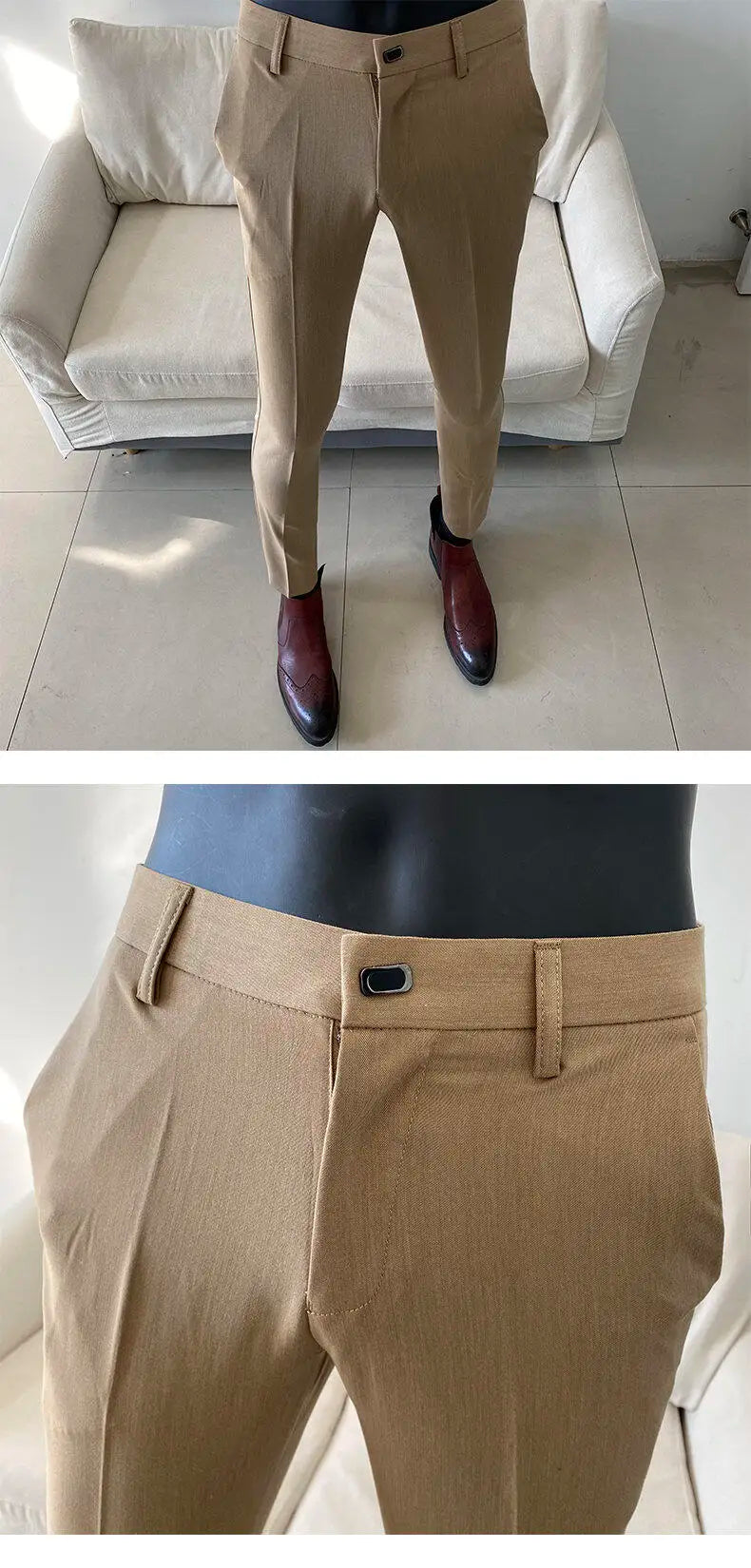 Men Dress Pants Thin Suit Pants Stretch Slim Formal Trousers Calça Masculina Solid Casual Pantalone Hombre Fashion Men Clothing