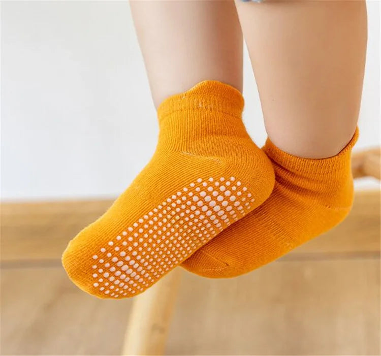 6Pairs/set Children's Socks For Boys Girls Casual Sport Kids Floor Boat Boy Girl Solid Baby Toddler Sock Anti-slip Spring Autumn
