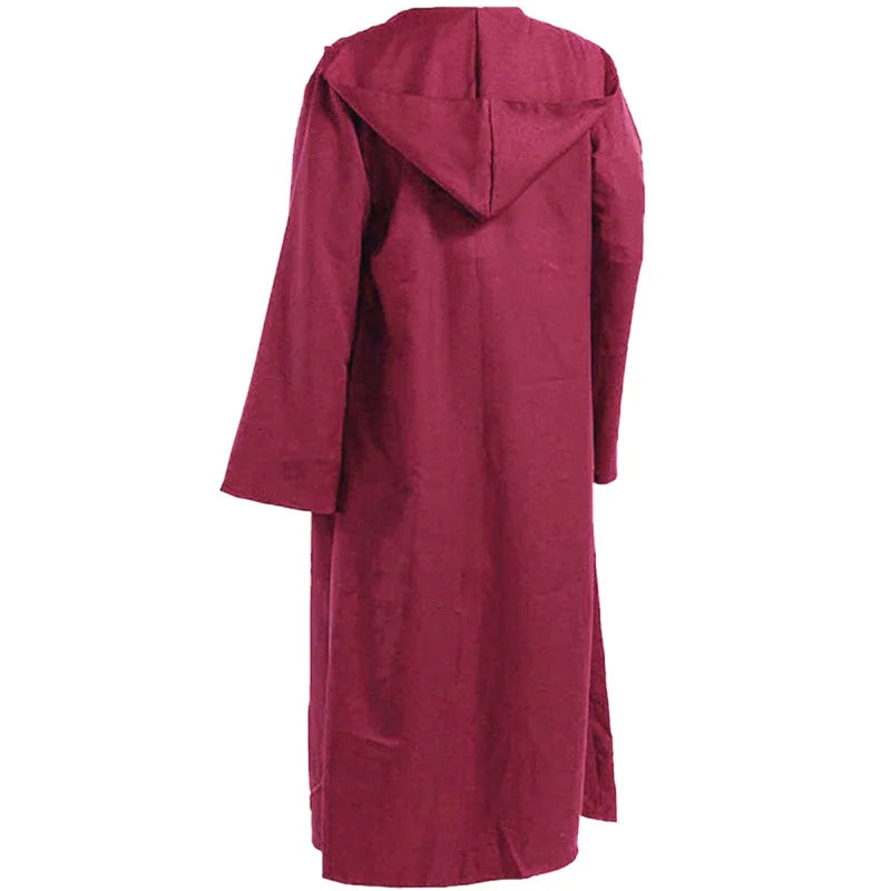 Halloween Festival Costumes Solid Long Robe Cosplay Costumes Abayas Hooded Punk Style Cloak Medieval Gothic Cape Novelty