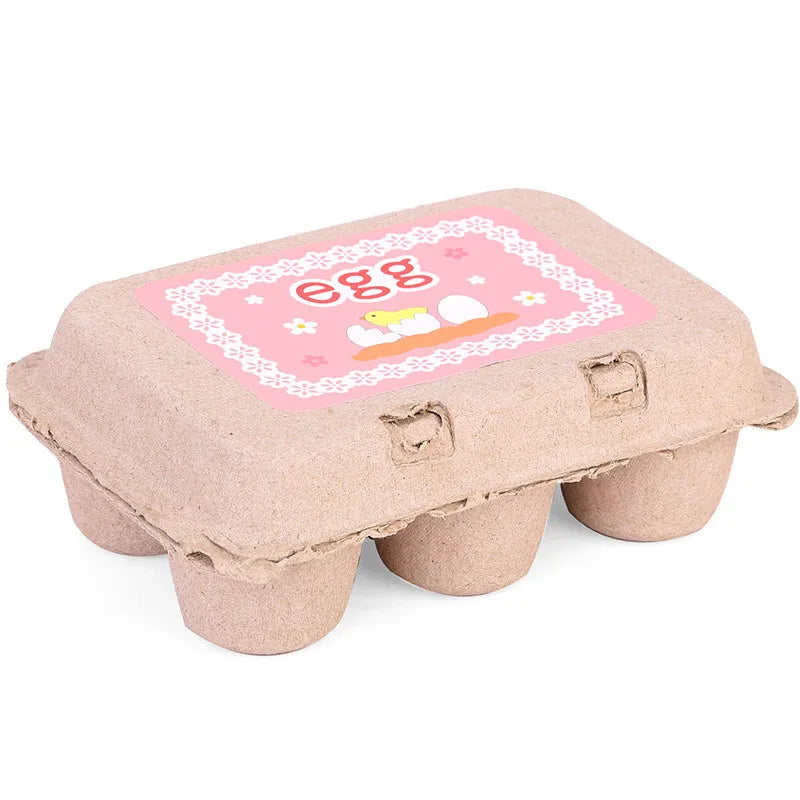 6pcs Simulation Wooden Eggs Toys Set Kids Pretend Play Wood Food Eggs Yolk Kitchen Food Children Kid Education Montessori Toys