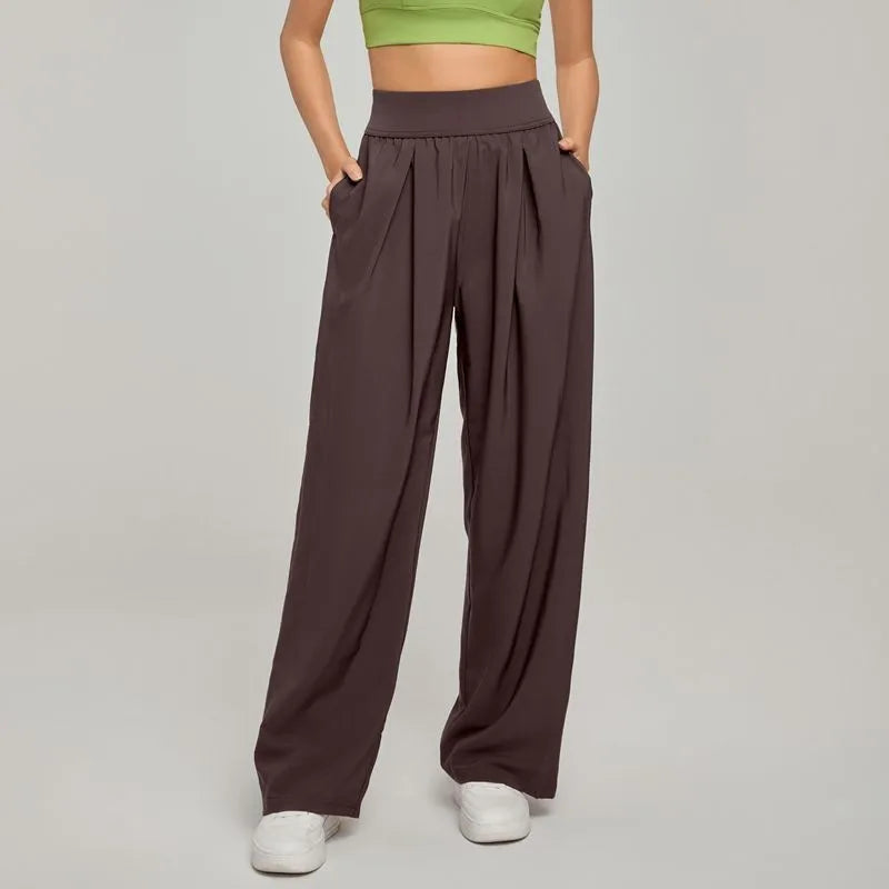 Women pants  Wide Leg High Waist Loose Trousers Summer Casual Yoga Pants  Draping Breathable Gym Lounge Pants Woman clothing