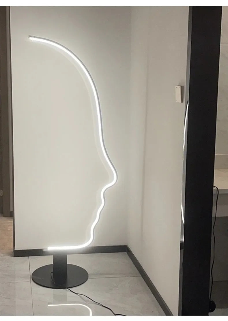 Nordic Human Face Led Floor Lamp For Living Room Bedroom Bedside Standing Light Modern Home Decor Indoor Lighting Lustre Fixture