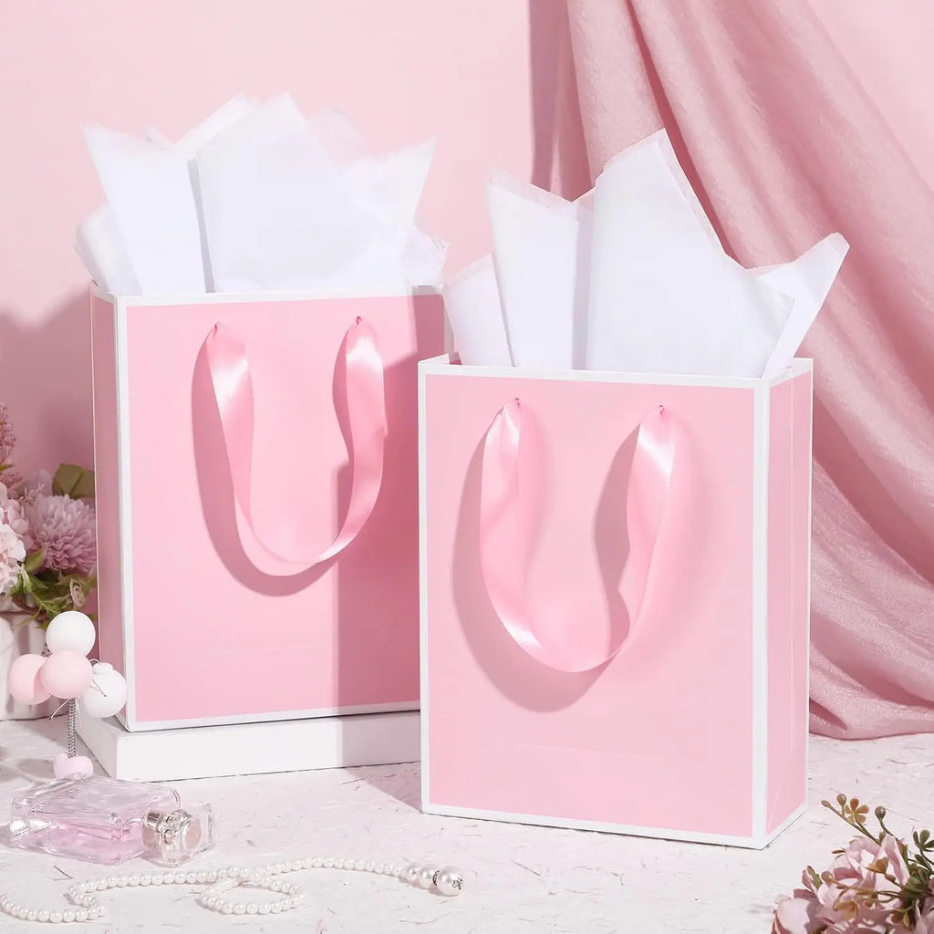5/10/15 gift bags with handles, gold foil welcome gift bags, birthday, Christmas, wedding baby and bridesmaid gift bags