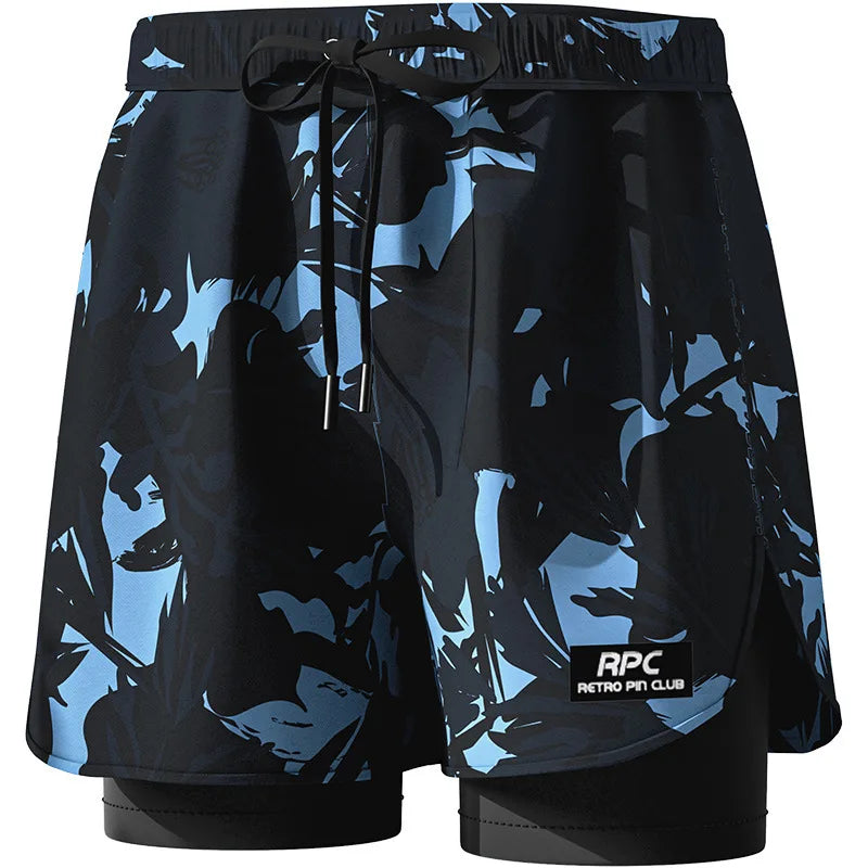 Mens Style Swimming Trunks for Adults Double layer Quick Drying Beach Pants Antiembarrassing Hot Spring Casual Shorts for Summer