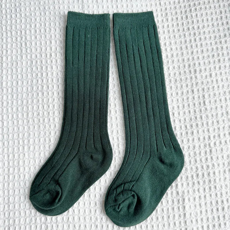 Baby Boys Girls Knee High Long Socks Cotton Breathable Stripe Soft Kids Sock Children School Uniform Socks For 0-8Years
