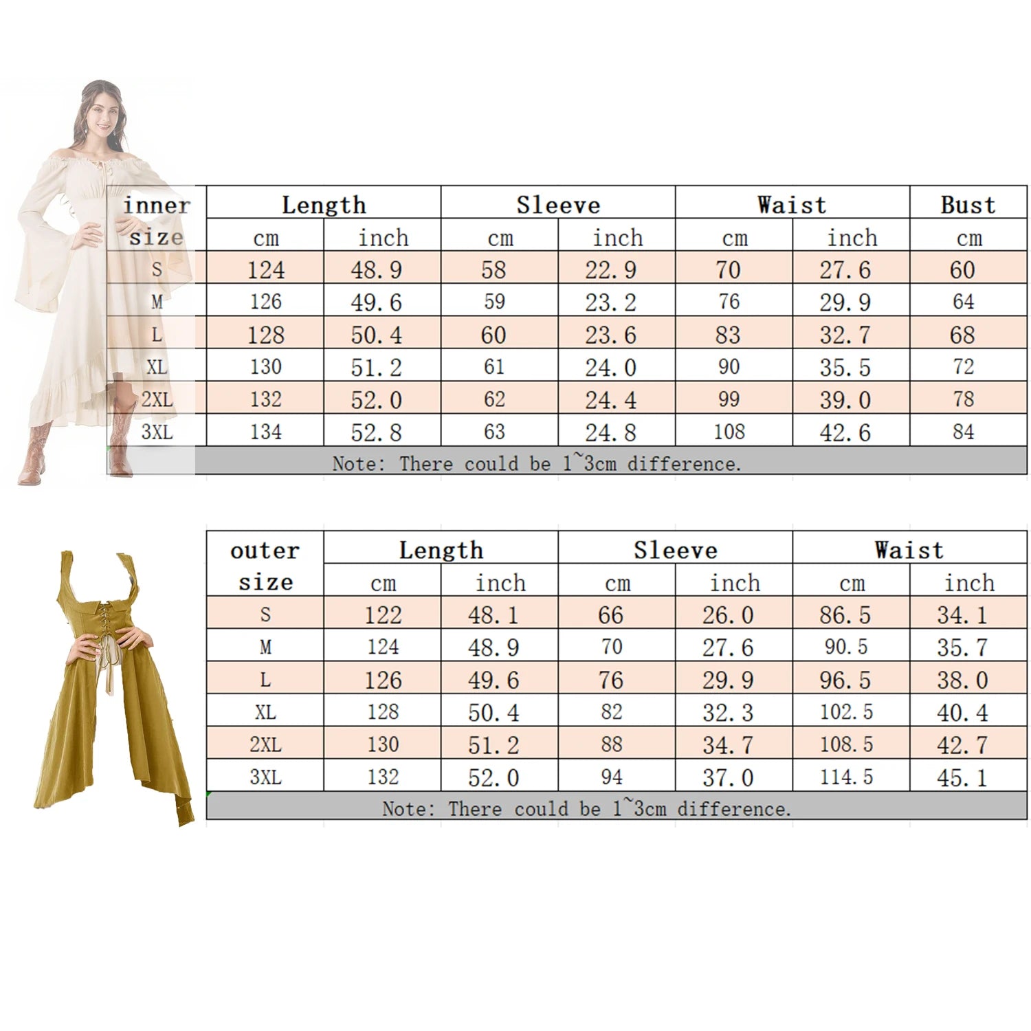 Womens Vintage Cosplay Party Costumes Halloween Pirate Costume Captain Huntress Clubwear Corset Dresses  Renaissance GothicLong