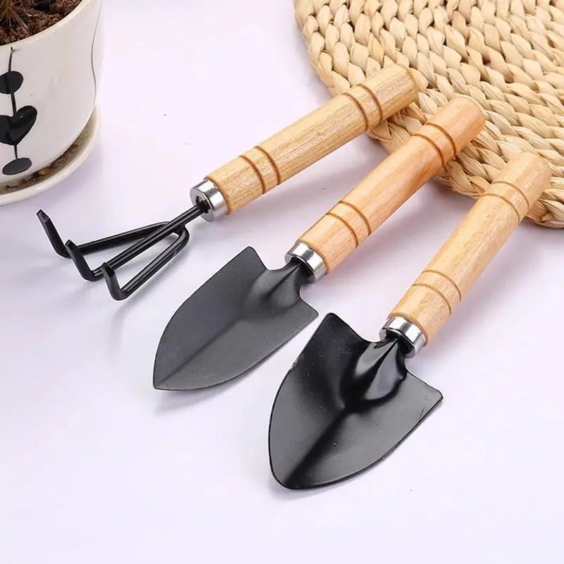 3-PC Gardening Tools Kit, Shovel Rake Cultivator for Fast Soil Loosening, Flower Bed Gardening, Efficient for Home Garden Use