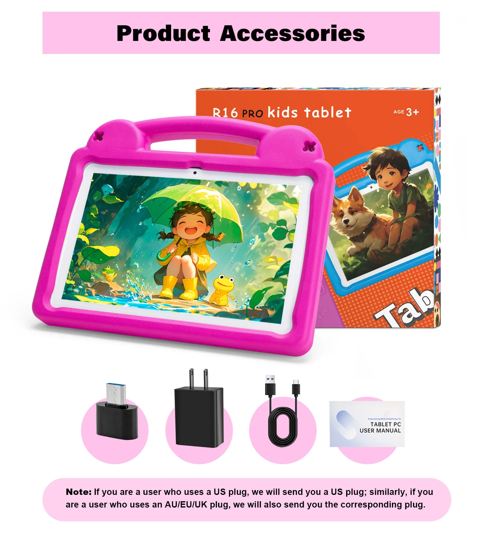 Paitanry 10.1 Inch Kids Tablet 5000Mah Octa-Core 8GB（4+4 Expand）RAM 64GB ROM A523 2.0GHZ Learning Education Children's Tablets