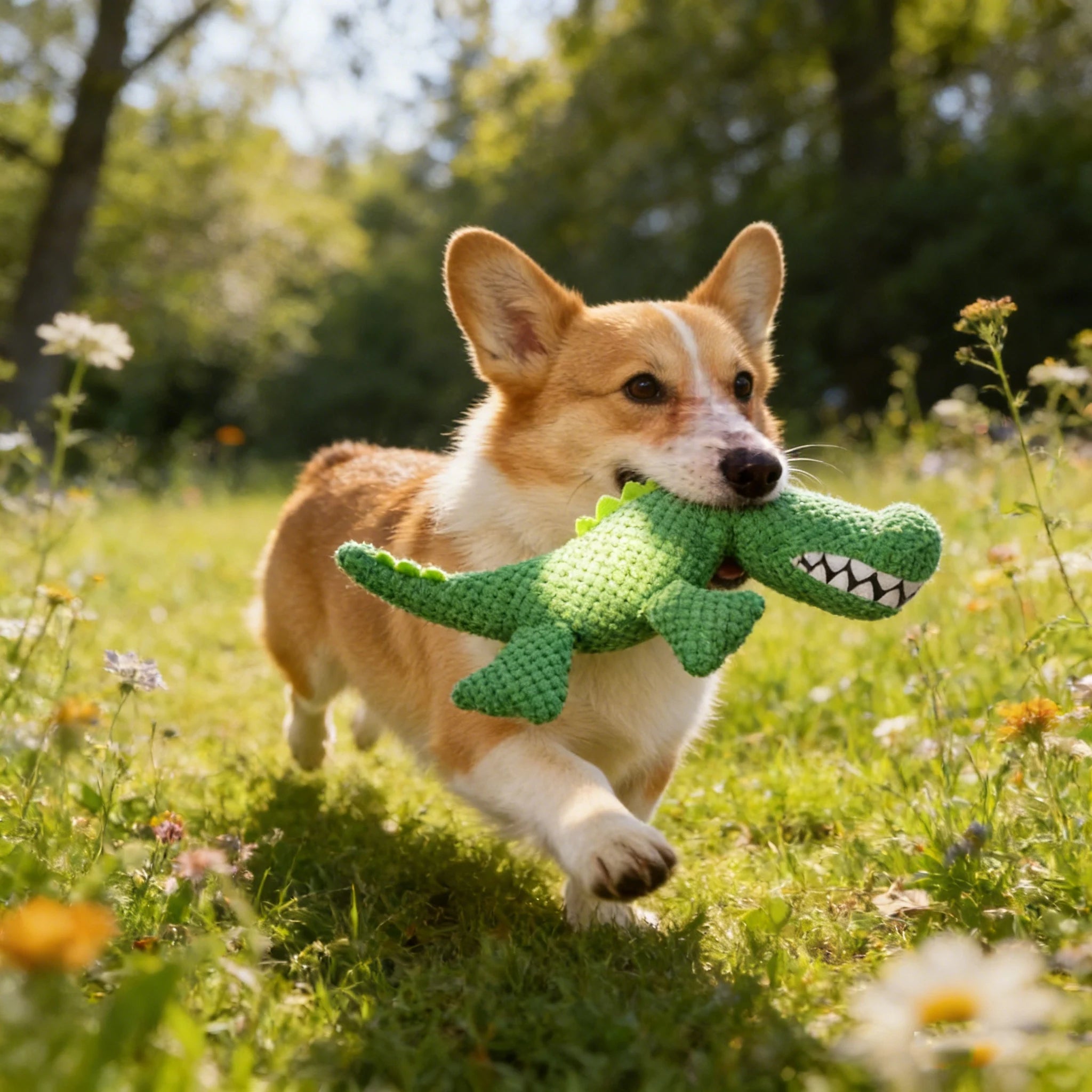 Tough Chew Dog Companion Toy, Pet Squeaky Toy, Large Dinosaur Toy, For All Breeds, Suitable for Heavy Chewers, Pet Companion Toy