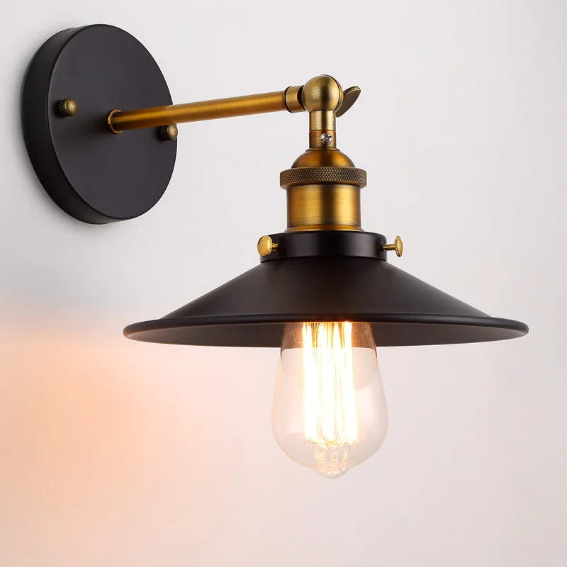 Vintage Loft Led Wall Lamps For Industrial Home Decor Retro Bathroom Bedside lamp Iron Lampshade Edison wall Lighting Fixtures