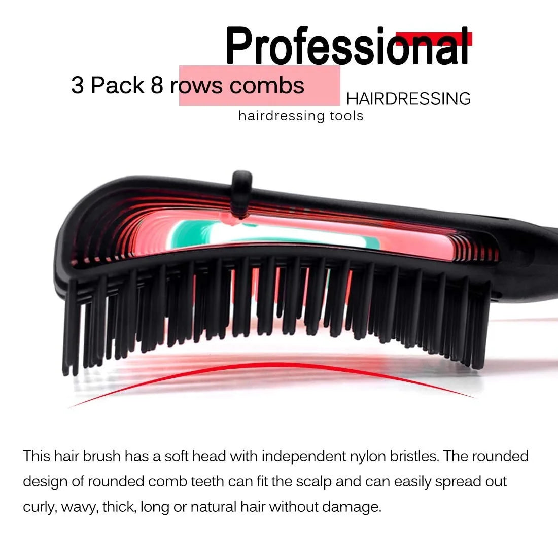 Hair Brush for Women's Afro America/African Hair Textured 3a to 4c Kinky Wavy/Curly/Coily/Wet/Dry/Oil/Thick/Long Hair
