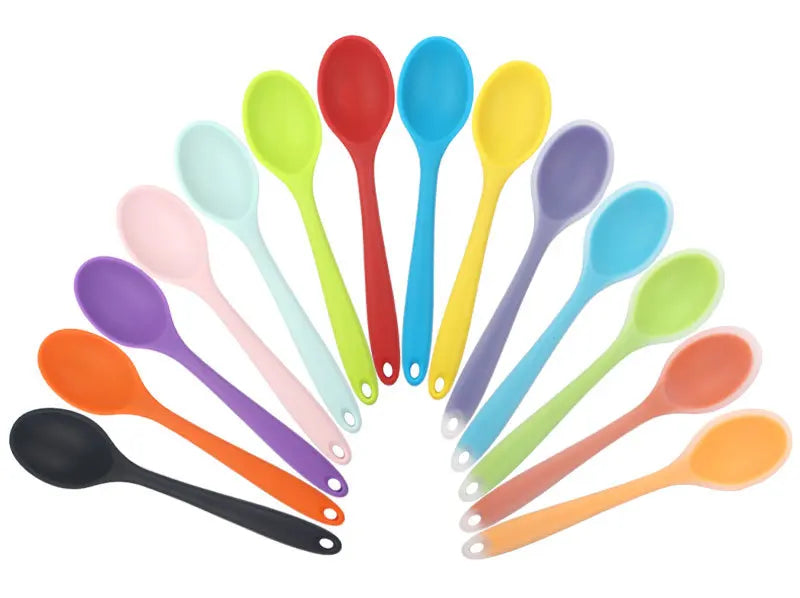 Silicone Spoon Mixing Soup Spoons Kitchen Mixing Ladle Cooking Utensils Kitchenware Tool for Stirring and Serving