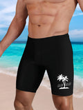 Mens Printed Swimming Trunks with Aadjustable Drawstring ,Quick Dry Sports Swim Wear Black for Gym Swim