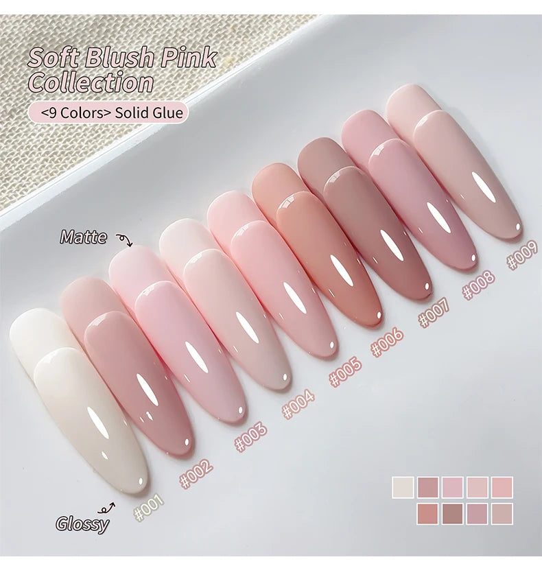 Jillradia 9-Colors New Popular Solid Gel Nail Gel Semi Permanent Nail Art Soaking UV LED Gel Christmas Manicure Gift Nail Salon