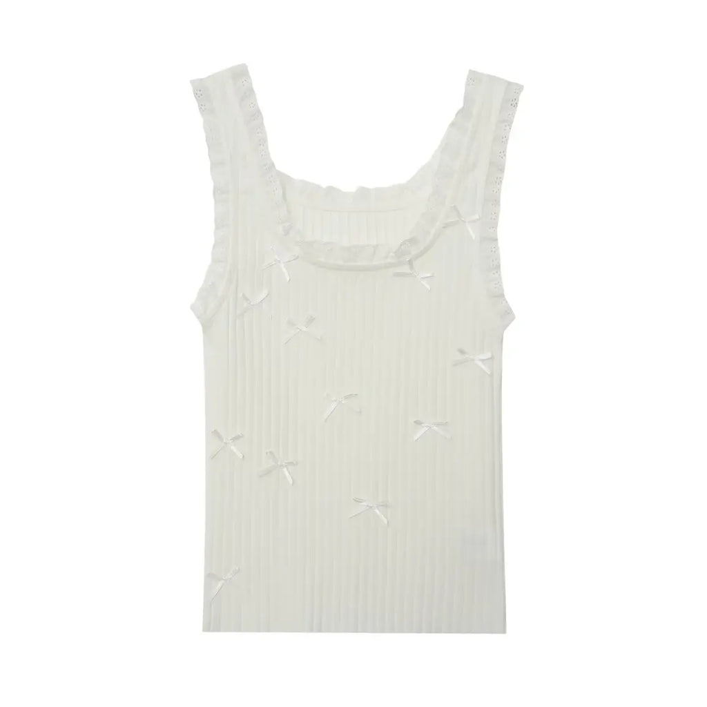 Vest Women's Tanks Boho Chic Woman Top Lace Casual Tops Streetwear Harajuku Fashion Summer Y2k T-shirt Tight White Cute