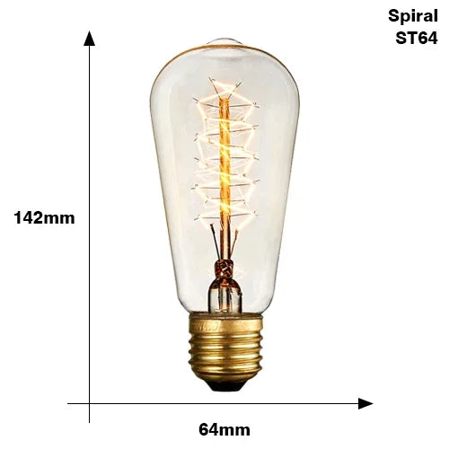 Vintage Edison LED Filament Bulb E27 220V 4W Dimmable Amber Glass ST64 G80 G95 G125 T185 A19 Retro Incandescent Lamp for Home