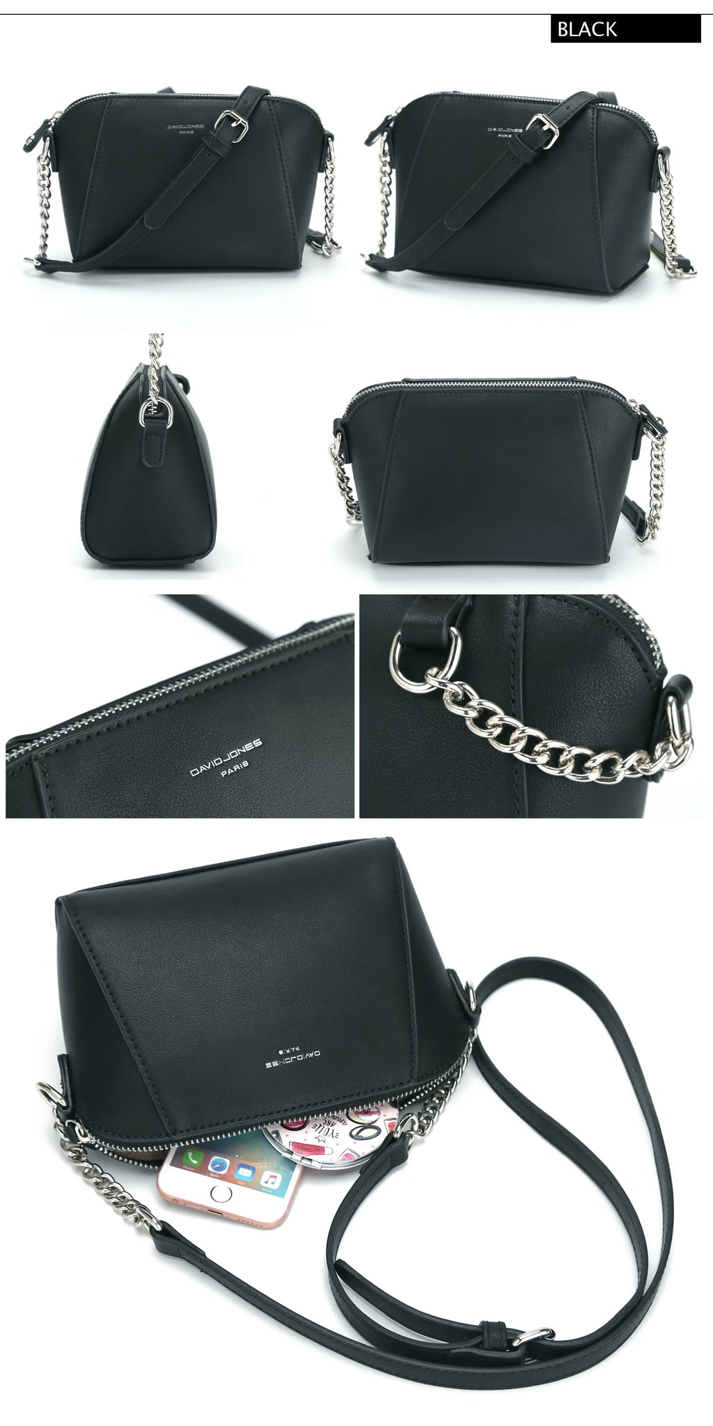 David Jones Handbags for Women 2024 Designer Luxury Ladies Fashion Crossbody Bags Casual Shoulder Bag Soft PU Leather Clutch